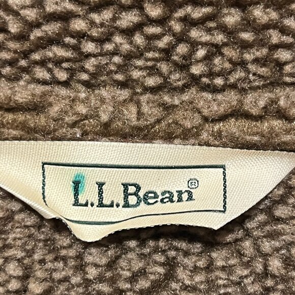 LL Bean Womens Faux Suede Sherpa Lined Coat Sz M Red Cabincore Apres Ski Lodge - Picture 5 of 8